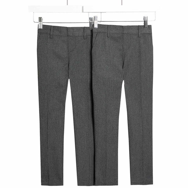 M&S boys grey school trousers two-pack 8-9 years, imported from the UK