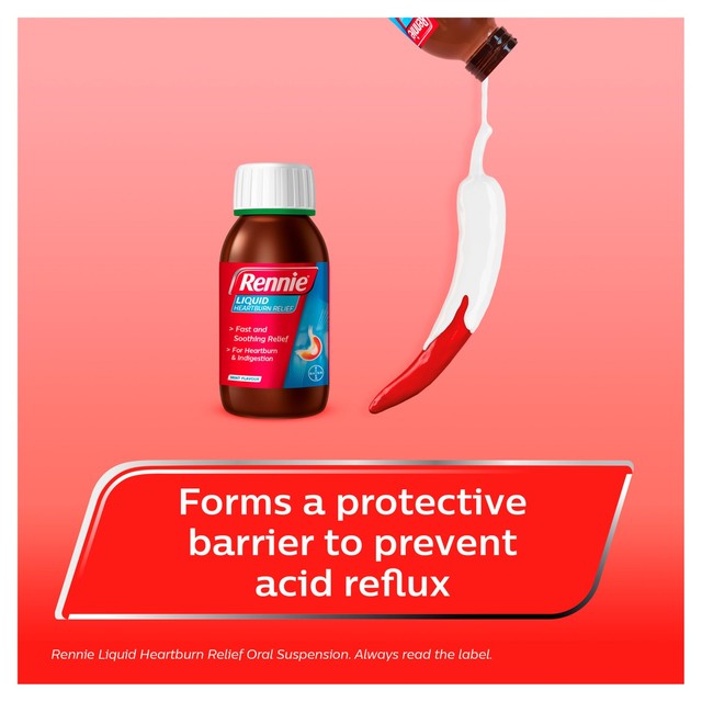 Rennie liquid heartburn relief oral suspension 150ml, imported from the UK