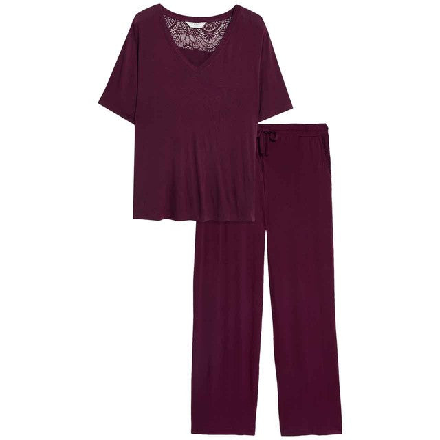 M&S pyjama set dark magenta L, imported from the UK