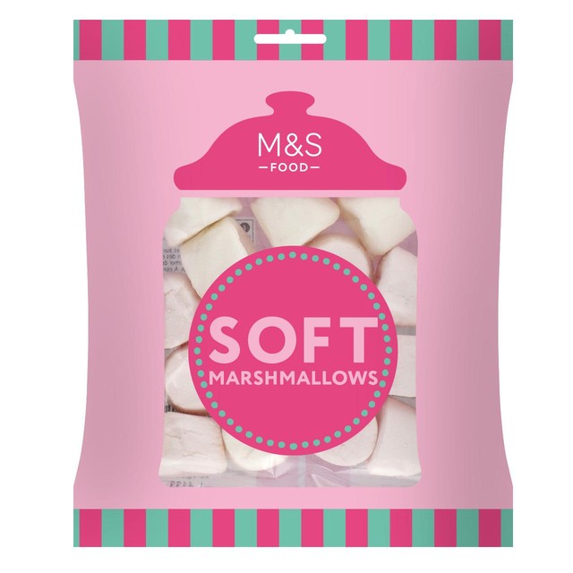 M&S Soft Marshmallows Raspberry and Vanilla 180g, imported from the UK
