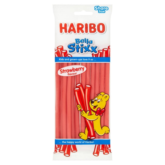 Haribo Balla Stixx strawberry fruit gums 140g, UK version