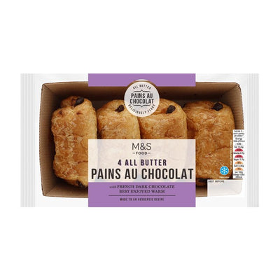 M&S Pain Au Chocolat Bakst med smør 4 pk