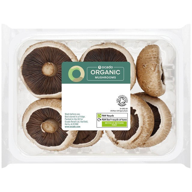 Ocado Organic Portabellini Mushrooms 200g, imported from the UK
