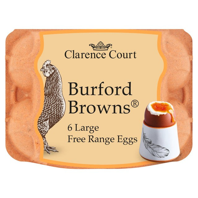 Clarence Court Burford Brown free range eggs 6 large - British product