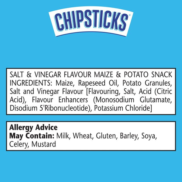 Smiths Chipsticks Salt & Vinegar 6 x 17g - British product