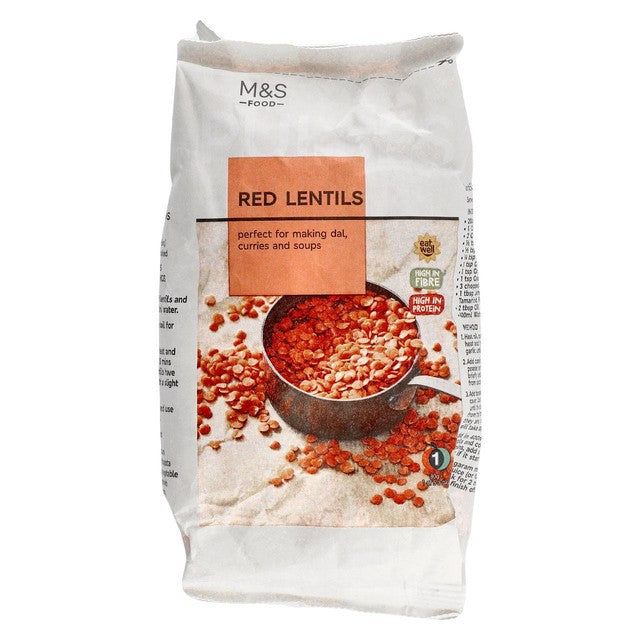M&S red split lentils 500g, imported from the UK