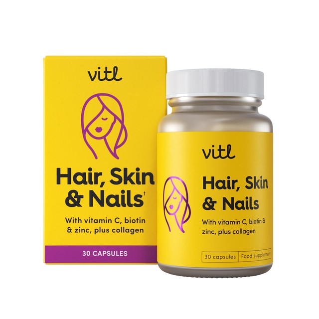 VITL Hair, Skin & Nails supplement 30 capsules (British brand)