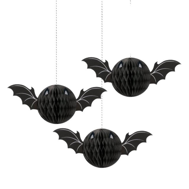 Unique Party Halloween bat honeycomb hanging decoration 35cm, UK version