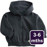 M&S Tommy zip-up hoodie charcoal 3-6 months, imported from the UK