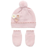 M&S baby floral hat and mittens set, 3-6 months, imported from the UK