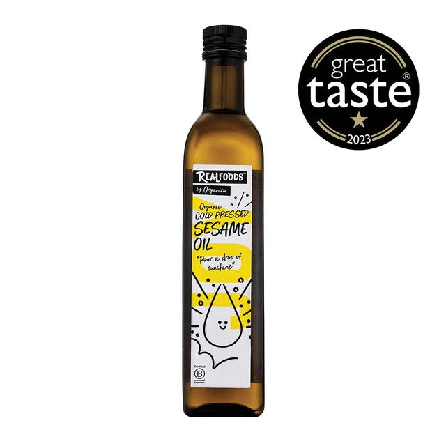 Realfoods by Organico organic virgin sesame oil 500ml, imported from the UK