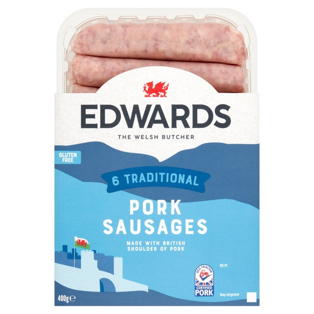 Edwards pork sausages 400g - British product