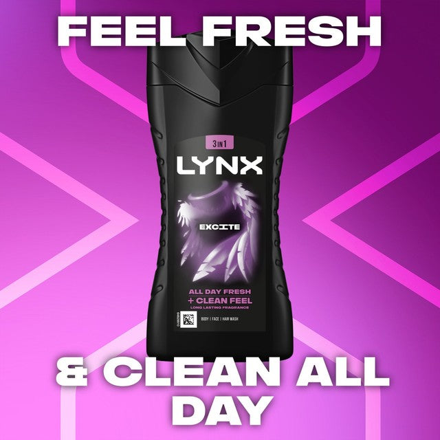 Lynx Excite Coconut & Black Pepper shower gel 225ml, UK version