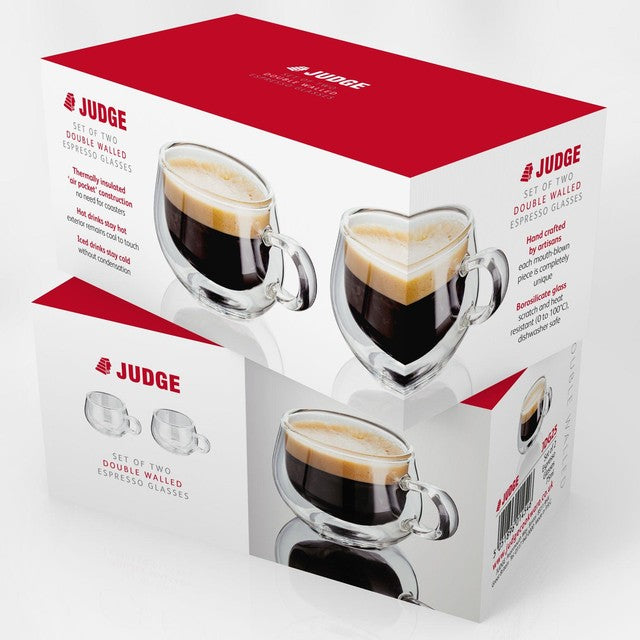 Judge double walled glass espresso cups set of 2, UK version