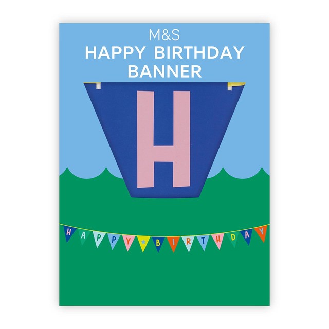 M&S Happy Birthday bunting banner 3m, imported from the UK