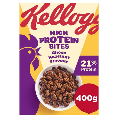 Kellogg's High Protein Bites Choc Hazelnut Breakfast Cereal 400g