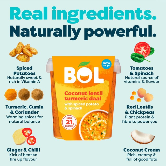 BOL coconut lentil turmeric daal pot 450g - British product