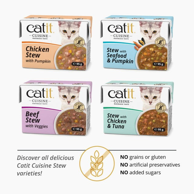 Catit wet cat food Chicken & Tuna Stew 95g - British product