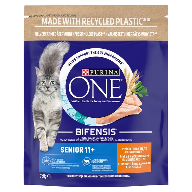 Purina One Senior Cat Food 750g, imported from the UK
