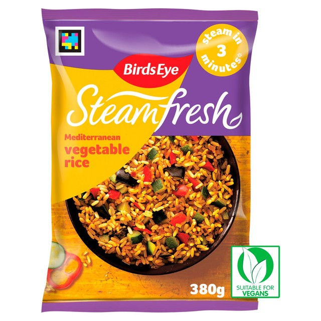 Birds Eye Mediterranean vegetable frozen microwavable rice steam bags 380g - British product