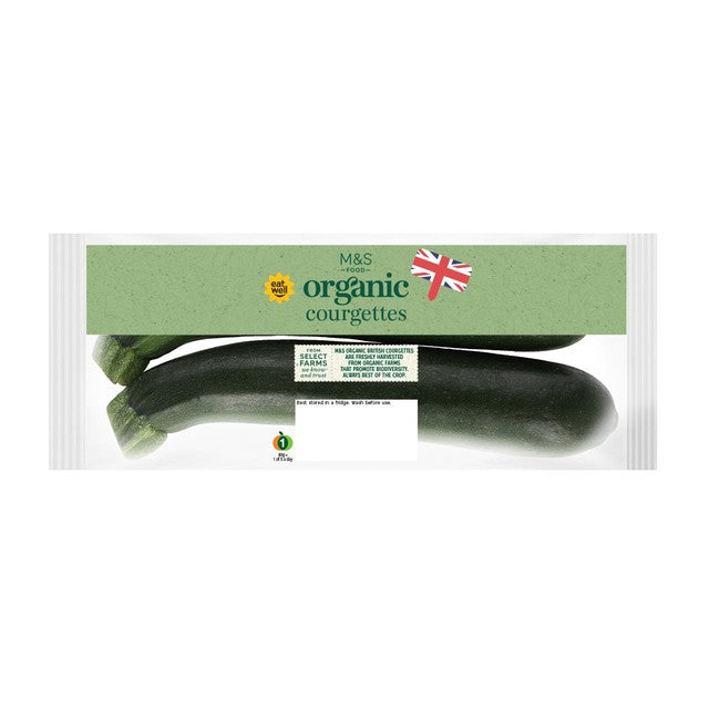 M&S organic courgettes 300g, imported from the UK