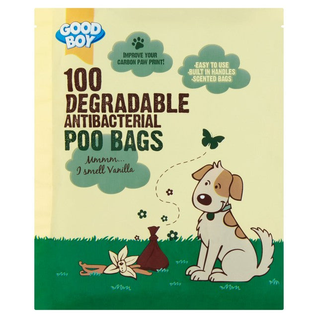 Good Boy antibacterial degradable dog poo bags 100 pack, UK version