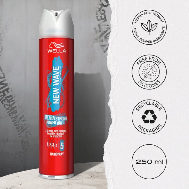 Shockwaves Ultra Strong Power Hold Hairspray 250ml (British brand)