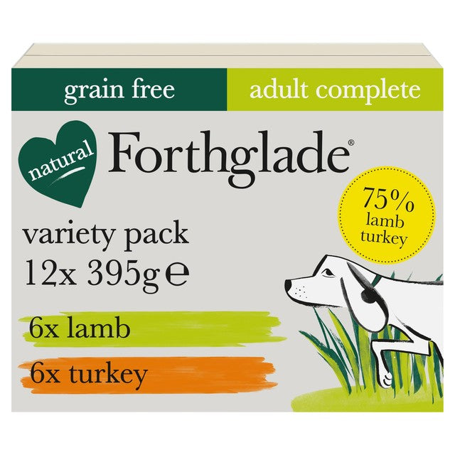 Forthglade wet dog food variety pack lamb and turkey 12 x 395g - British product