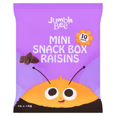 Jumble Bee Seedless Mini Box Raisins Kids Fruit Snack 10 x 14g