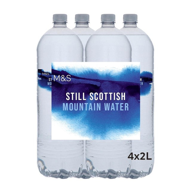 M&S Still Scottish Mountain Water 4 x 2L, imported from the UK