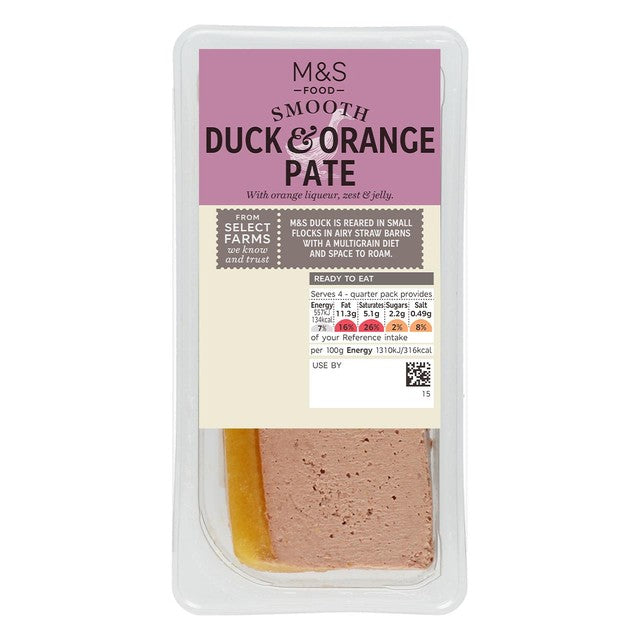 M&S duck and orange pâté chicken liver 170g, imported from the UK