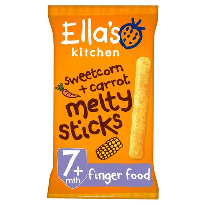 Ella's Kitchen Sweetcorn & Carrot Melty Sticks Organic Baby Finger Food 16g