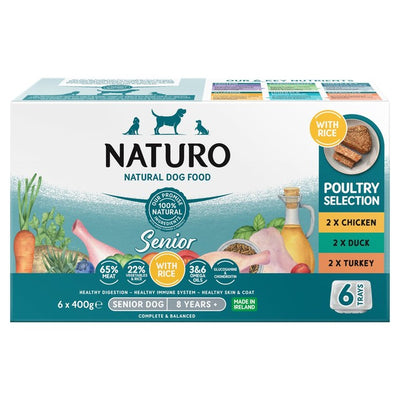 Naturo Senior Variety Pack with Rice Wet Dog Food 6 x 400g