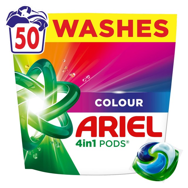 Ariel Colour 4in1 Pods laundry detergent capsules 50 washes - British product