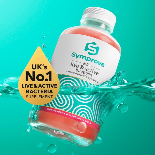 Symprove strawberry and raspberry probiotic drink supplement 500ml (British brand)