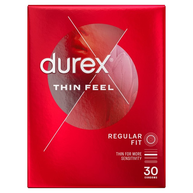 Durex Thin Feel Condoms Enhanced Sensitivity Regular Fit 30 pack - British product