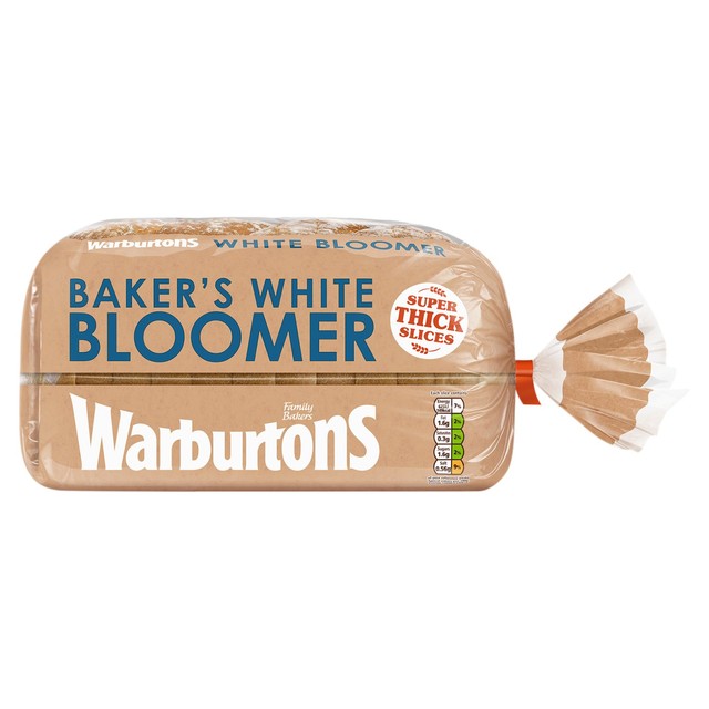 Warburtons Bloomer extra thick sliced white bread loaf 800g (British brand)
