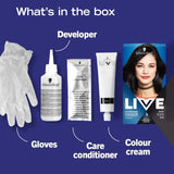 Schwarzkopf Live Deep Black 99 permanent hair dye (British brand)