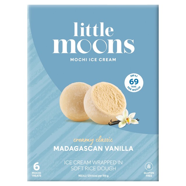 Little Moons vanilla mochi ice cream 6 x 32g, UK version