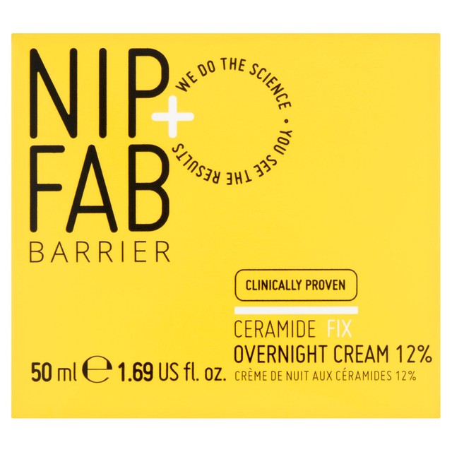 Nip+Fab Ceramide Fix Overnight Cream 12% 50ml, imported from the UK