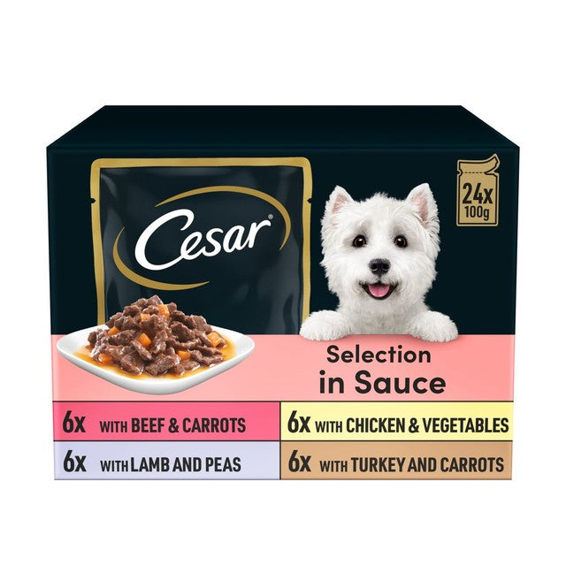 Cesar dog food pouches Favourites in Sauce 24x100g - British product