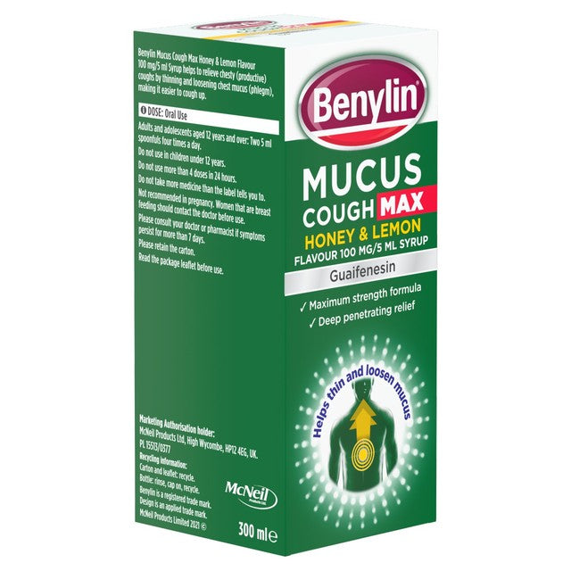 Benylin cough syrup honey and lemon 300ml - British product
