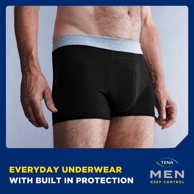TENA men's black incontinence boxers size medium (British brand)
