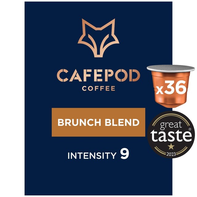 CafePod Brunch Blend Aluminium Coffee Pods 36 Pack - British product