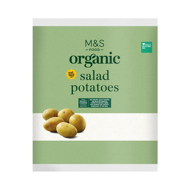 M&S organic salad potatoes 750g, imported from the UK