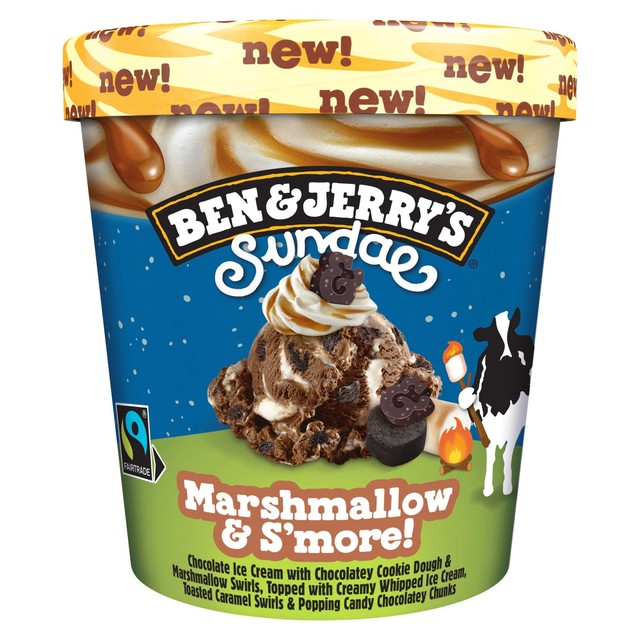 Ben & Jerry's Marshmallow & S'more ice cream tub 427ml - British product