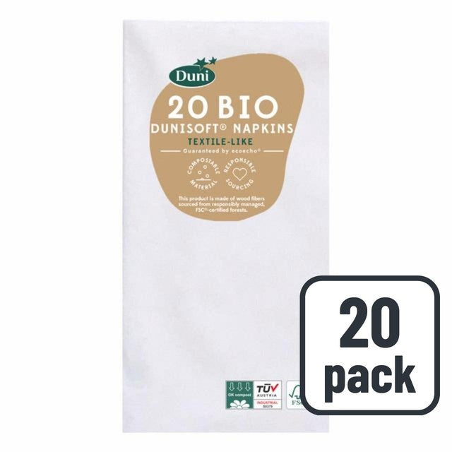 Duni Dunisoft white luxury paper napkins 20 pack (British brand)