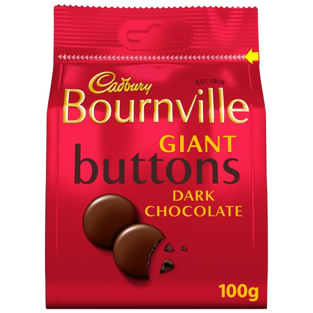 Cadbury Bournville dark chocolate giant buttons 100g - British product
