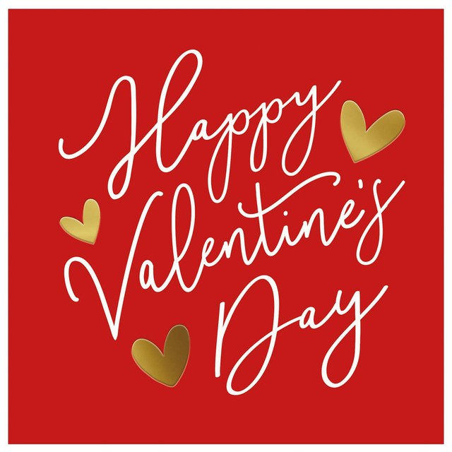 Pigment Red Gold Valentine's Day Card, imported from the UK