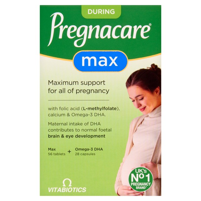 Vitabiotics Pregnacare Max Brain & Eye Development Omega-3 DHA pregnancy supplement 84 capsules (British brand)